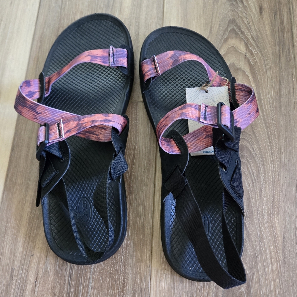 NWOB Chaco Men’s Lowdown Sandal in Faded Sparrow Size 13 Black And Salmon - Picture 5 of 11